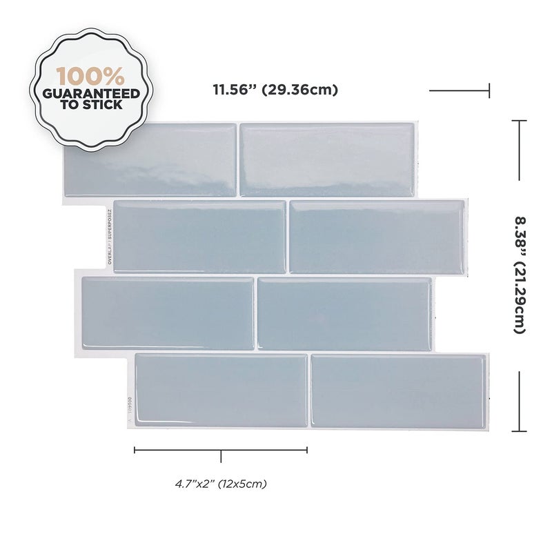 SMART TILES Peel and Stick Backsplash - 5 Sheets of 11.56"" x 8.38"" - 3D Adhesive Peel and Stick Tile Backsplash for Kitchen, Bathroom, Wall Tile - Image 4